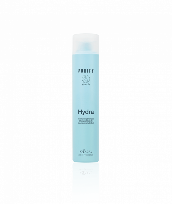 Зволожуючий шампунь для волосся Kaaral Purify Hydra Shampoo з протеїнами рисового молочка та мигдальною олією.